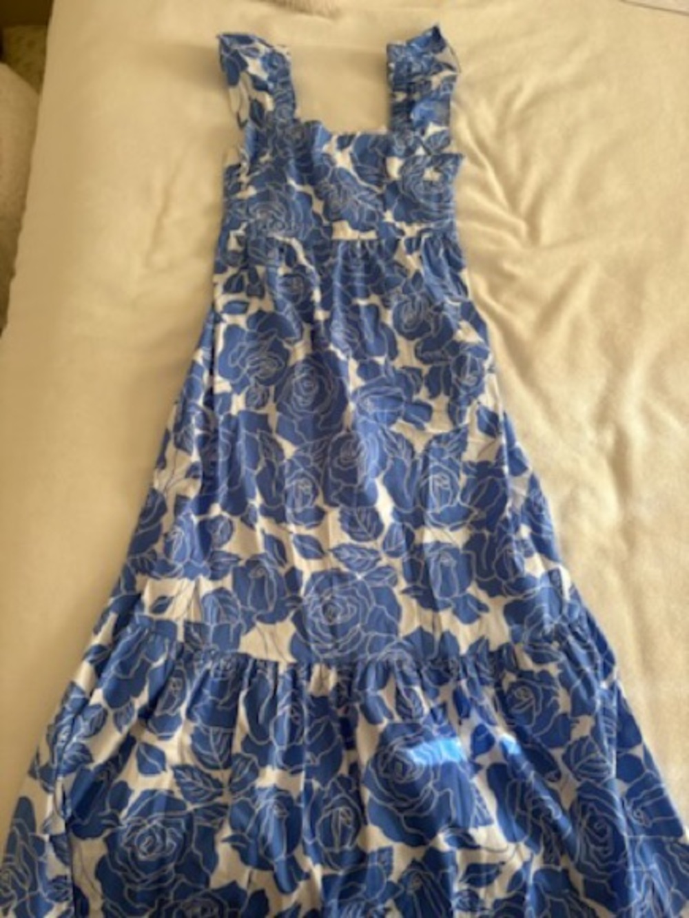 London Times Blue and White Floral Dress